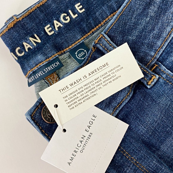 Y2K 00s 90s Low Rise Jeggings Dark Blue Skinny Jeans 16 Flap Pockets Flattering - Picture 8 of 12